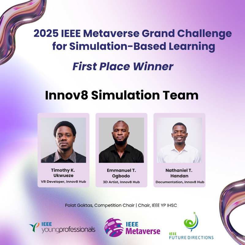 IEEE Metaverse Grand Challenge 2025 first place award for Innov8 Simulation Team